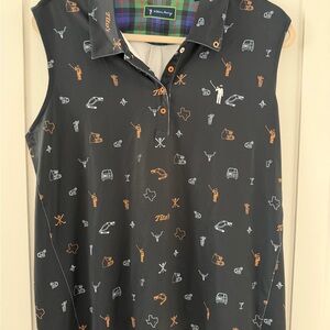 William Murray Golf Tito’s Vodka Black Collared Tank XL